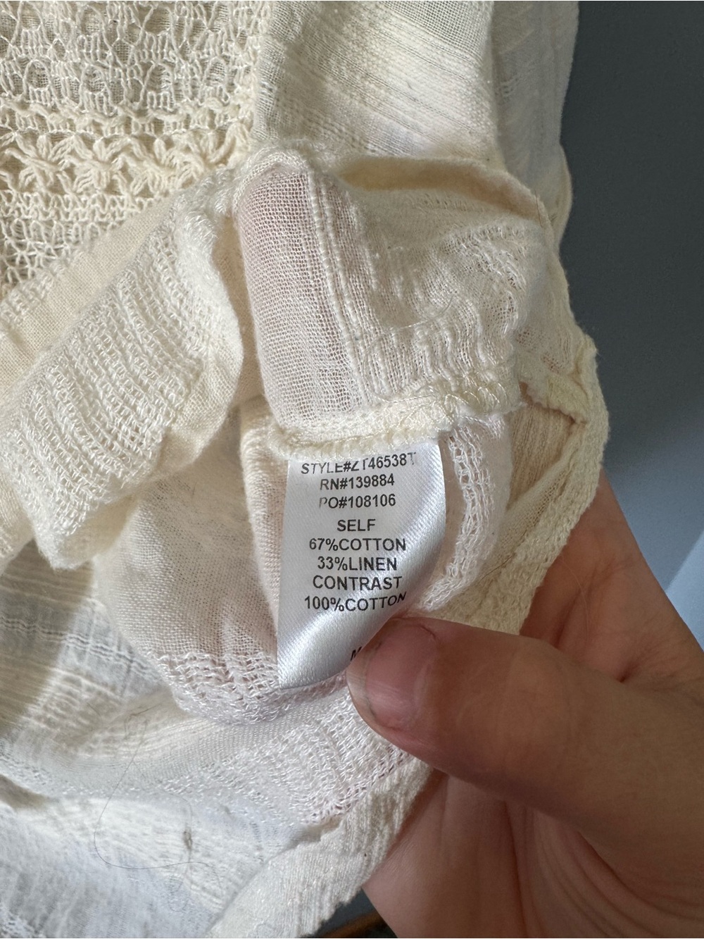 Taelynn button down crochet lace pocket gauze - Picture 7 of 7